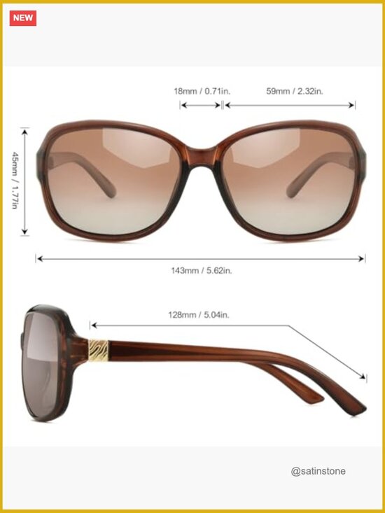 Polarized Square Sunglasses with UV400 Protection Wrap Around Shade main image 5